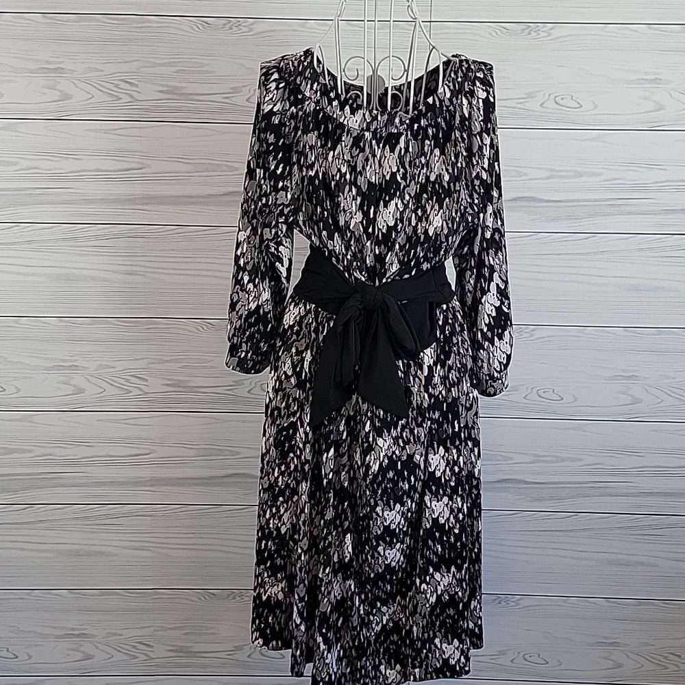Alfani business casual midi dress - grey & black Women's Size L - Picture 7 of 12